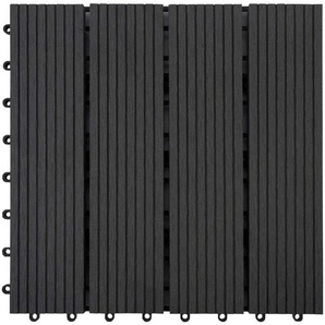 Floordirekt Terrassenfliese WPC Royal, Anthrazit, Holzwerkstoff, 30x30 cm, rutschfest, formstabil, UV-beständig, Gartenzubehör, Terrassen- &