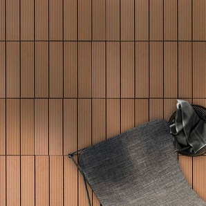 Floordirekt Terrassenfliese WPC Royal, Hellbraun, Holzwerkstoff, 30x30 cm, rutschfest, formstabil, UV-beständig, Gartenzubehör, Terrassen- & Balkonböden