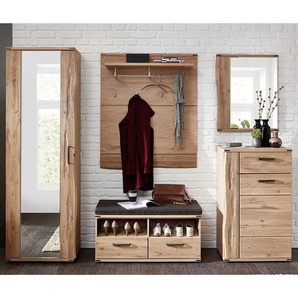 Flurmöbelset mit Wildeiche furniert Landhausstil (fünfteilig)