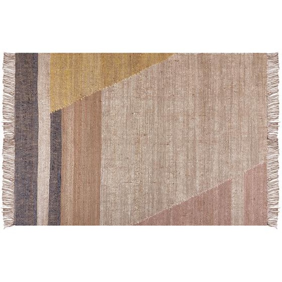 Flurteppich Teppich aus Jute Braun Geometrisches Muster 160 x 230 cm Rustikal Boho