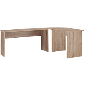 FMD Eckschreibtisch, Winkel-Schreibtisch, beidseitig montierbar, Maße 205/155x75,4x65,0 cm