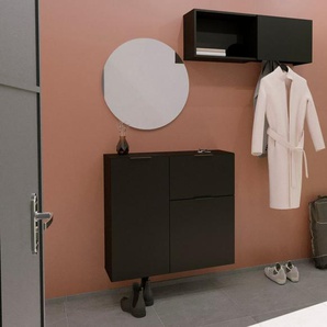 FMD Garderobe Dark, mit Kleiderstange