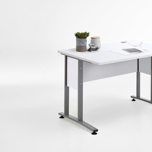 Schreibtisch FMD Calvi Tische Gr. B/H/T: 120 cm x 75 cm x 80 cm, weiß (weiß brilliant, grau) Schreibtische