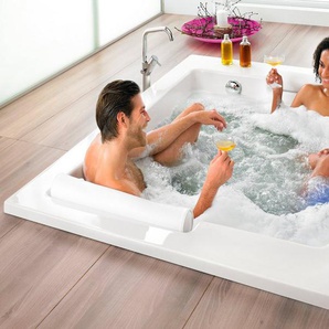 FOND Whirlpool-Badewanne Maharaja, (Komplett-Set, 1-tlg), Typ Exklusiv chrom und zwei Nackenrollen