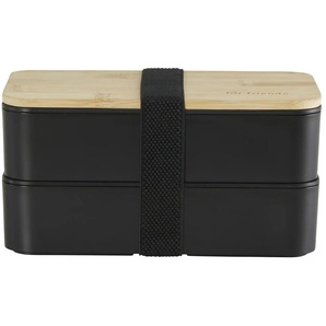 for friends Bento Lunchbox   ¦ schwarz ¦ Kunststoff,Bambus ¦ Maße (cm): B: 18,3 H: 10,5 T: 9.2
