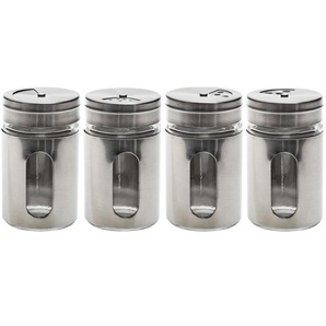 for friends Gewürzdosen 4er-Set | silber | Glas,Edelstahl | 8 cm | 5.0 |