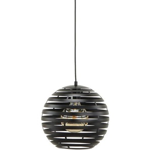 levelone Pendelleuchte  1-flammig  Metall Kugel schwarz   ¦ schwarz ¦ Maße (cm): H: 150  Ø: 30
