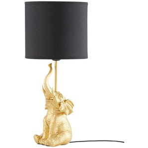 KHG Tischleuchte  1-flammig  goldfarben `Elefant´   ¦ gold ¦ Maße (cm): H: 46  Ø: 20