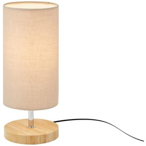 levelone Tischleuchte  1-flammig Stoffschirm Cappuccino   ¦ braun ¦ Maße (cm): H: 30  Ø: 12