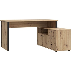 FORTE Eckschreibtisch Tempra, viel Stauraum, Breite 151 cm