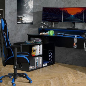 FORTE Gamingtisch Tezaur, Eckschreibtisch mit RGB-Beleuchtung, Tower rechts/links montierbar