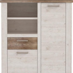 FORTE Highboard Duro, Mehrzweckschrank mit Türen & Schublade, Landhausstil, Breite 109,8 cm