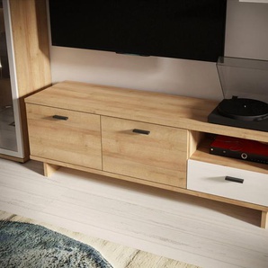 FORTE TV-Schrank Chesapeak TV-Schrank, 2 Türen, 1 Schubkasten, Metallfüße, 150 cm breit (B/H/T 149,6/47,3/41,3 cm) TV-Bank, 150 cm breit, Metallfuß, 2 Türen, 1 Schublade, offenes Fach