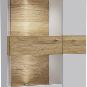 FORTE Vitrine Como Highboard, LED Beleuchtung Einlegeböden, Glastüre, Soft Close