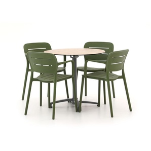 Forza Pazzia/Canzo ø 80 cm Gartenmöbel-Set 5-teilig stapelbar