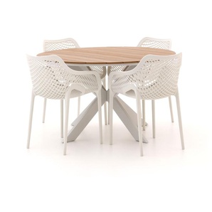 Forza Ripi/Fidenza ø126cm Gartenmöbel-Set 5-teilig stapelbar