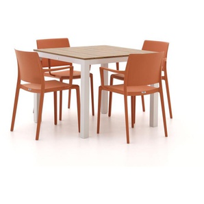 Forza Sile/Fidenza 90 cm Gartenmöbel-Set 5-teilig stapelbar