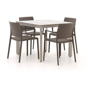 Forza Sile/Sestino 90 cm Gartenmöbel-Set 5-teilig stapelbar