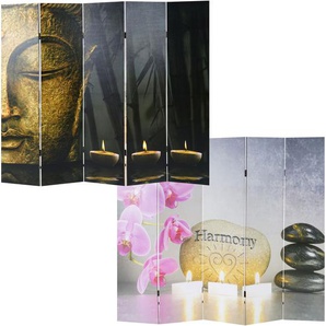 Foto-Paravent Buddha, Paravent Raumteiler Trennwand ~ 180x200 cm