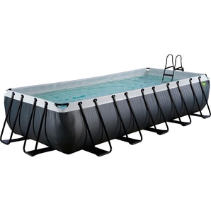Framepool EXIT Black Leather Schwimmbecken Gr. B/H/L: Breite 200 cm x Höhe 100 cm x Länge 400 cm, 12600 l, schwarz Frame-Pools