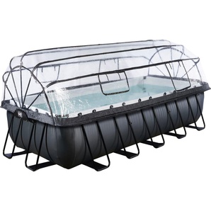 Framepool EXIT Black Leather Schwimmbecken Gr. B/H/L: Breite 250 cm x Höhe 122 cm x Länge 540 cm, 13465 l, schwarz Frame-Pools BxLxH: 250x540x122 cm, mit Sandfilteranlage, Leiter und Abdeckung