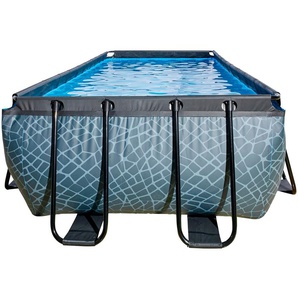 Framepool EXIT Schwimmbecken Gr. B/H/L: Breite 290 cm x Höhe 240 cm x Länge 600 cm, 13500 l, grau Frame-Pools BxLxH: 250x540x122 cm, mit Sonnendach, Sandfilter