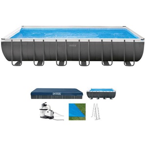 Framepool INTEX Ultra XTR Frame Schwimmbecken Gr. B/H/L: Breite 366 cm x Höhe 132 cm x Länge 732 cm, 31805 l, grau (grau, blau) Frame-Pools