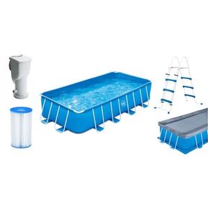 Framepool MOUNTFIELD Schwimmbecken Gr. B/H/L: Breite 244 cm x Höhe 107 cm x Länge 488 cm, 11300 l, blau Frame-Pools