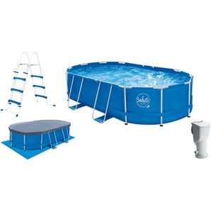Framepool MOUNTFIELD Schwimmbecken Gr. B/H/L: Breite 366 cm x Höhe 122 cm x Länge 610 cm, 20200 l, blau Frame-Pools BxLxH: 366x610x122 cm