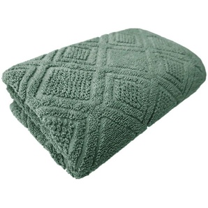 Duschtuch FRAMSOHN FROTTIER Mosaik Duschtuch Handtücher Gr. B/L: 75 cm x 150 cm (1 St.), grün (green, dunkelgrün, tannengrün, moosgrün) Badetücher gemustert, fein gewalkter Feinzwirn, hergestellt in Österreich