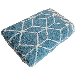 Handtuch FRAMSOHN FROTTIER Design Jacquard Handtücher Gr. B/L: 50 cm x 100 cm (2 St.), blau (jeansblau, weiß) Handtücher mehrfarbig gewebtem Saum, hergestellt in Österreich