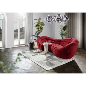 Bigsofa Blair II Rot/Rot Flachgewebe 310 x 103 x 170cm Modern