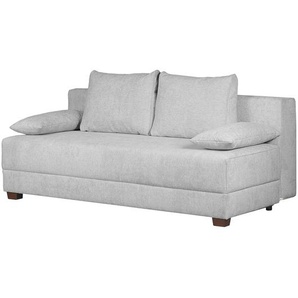 Boxspring-Schlafsofa I Webstoff Grau/Kies Webstoff 202 x 85 x 110cm Modern