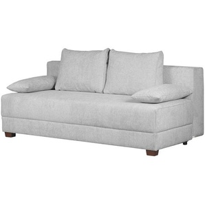 Fredriks Boxspring-Schlafsofa Dingo I Kies Webstoff 202x85x110 cm mit Schlaffunktion und Bettkasten