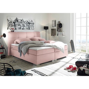 Fredriks Boxspringbett Marangaroo 160x200 cm Synthetikfaser Altrosa mit Matratze/Topper