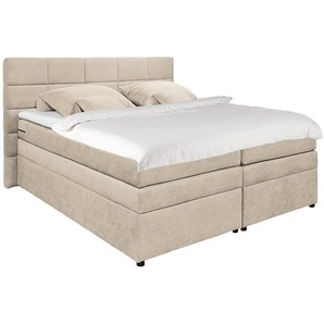 Boxspringbett Poppel 180 x 200cm Mischgewebe Beige/Sand