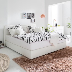 Boxbett Ramona Kunstleder 180 x 200cm Kunstleder Weiß/Weiß