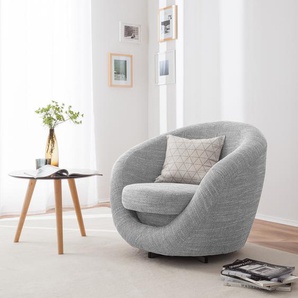 Drehsessel Silber/Silber Strukturstoff Lawan 92 x 75 x 80cm