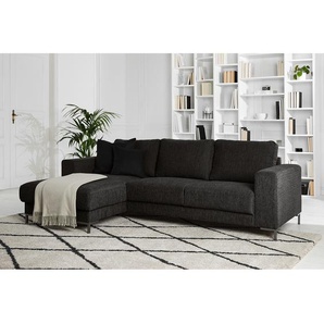 Fredriks Ecksofa Summer 2-Sitzer Schwarz Webstoff 236x82x147 cm (BxHxT) Modern