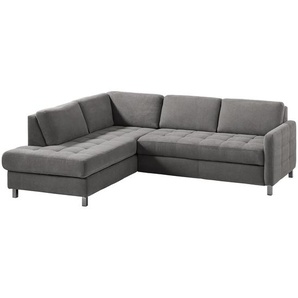 Ecksofa Tanete Webstoff Grau/Grau Webstoff 233 x 80 x 196cm Ottomane davorstehend links ohne Schlaffunktion Modern