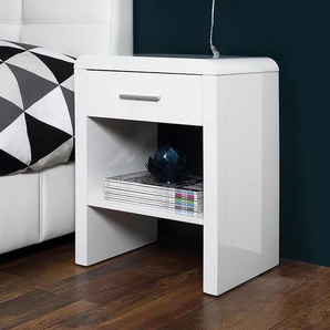 Fredriks Nachtkonsole Easy MDF Weiß Modern 45x60x35 cm (BxHxT)