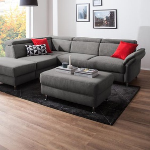 Polsterhocker Calang Webstoff 102 x 45 x 68cm Grau/Grau