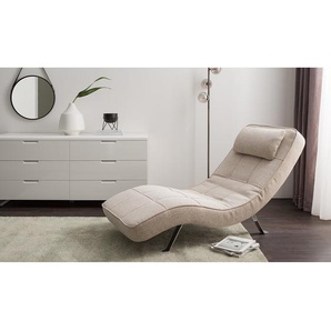 Relaxliege Long Island Webstoff Beige/Warmes Beige Stoff Parsa 70 x 80 x 170cm