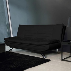 Schlafsofa Faith Schwarz/Schwarz Kunstleder Leska 196 x 91 x 102cm Modern