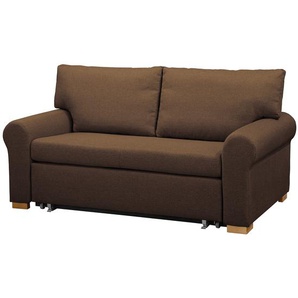Schlafsofa Country Deluxe Braun/Braun Webstoff Luba 165cm mit Schlaffunktion Modern