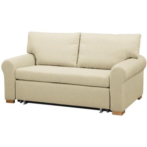Schlafsofa Country Deluxe Beige/Creme Webstoff Luba 165cm mit Schlaffunktion Modern