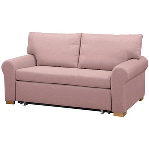 Schlafsofa Country Deluxe Pink/Mauve Webstoff Luba 165cm mit Schlaffunktion Modern