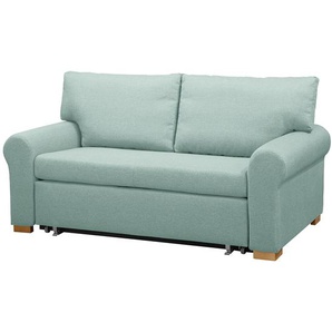 Fredriks Schlafsofa Latina XIX Pastellblau Flachgewebe 165x95x90 cm mit Schlaffunktion und Bettkasten