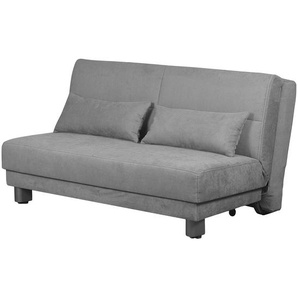 Schlafsofa Tenorio Silber/Grau Microfaser 156cm Modern