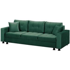 Schlafsofa Upwell II Grün/Dunkelgrün Microfaser 236 x 72 x 96cm Modern